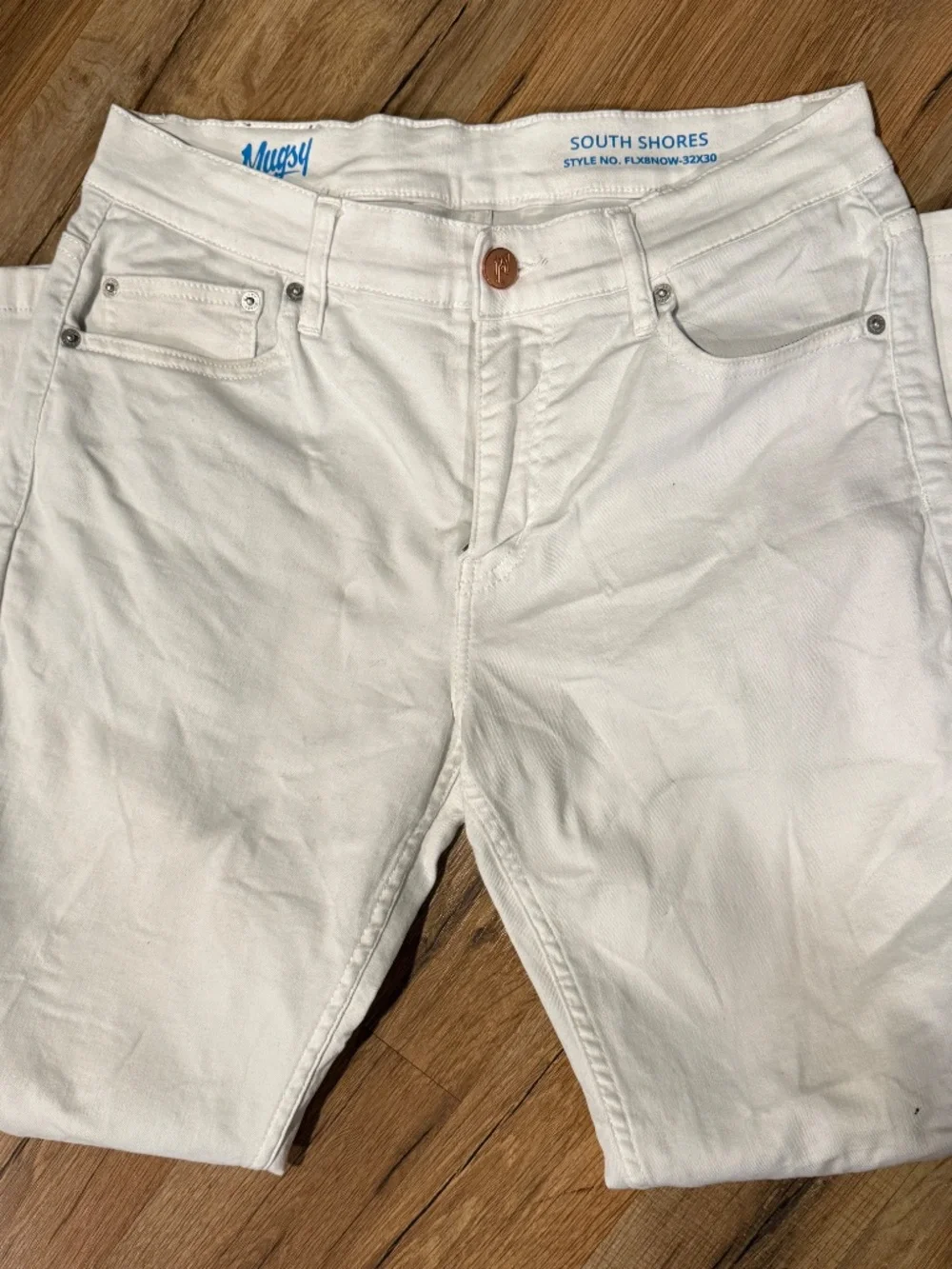 Mugsy South Shores 4- Way Stretch White Jeans 32x30